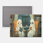 Twee gezellige geesten die thee Drink Magneet (Voorkant / Achterkant)