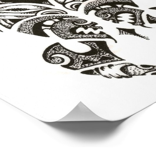 twee gezichten ( honu ) schildpad poster (Hoek)