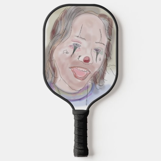 Twee gezichten, niet serieus (art van R. Leah OShe Pickleball Paddle (Voorkant)