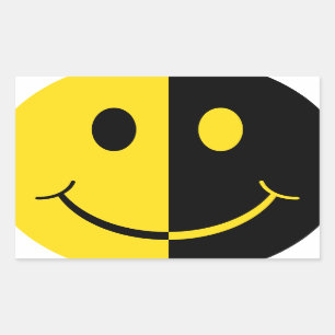 Twee gezichten Smiley Face Rechthoekige Sticker