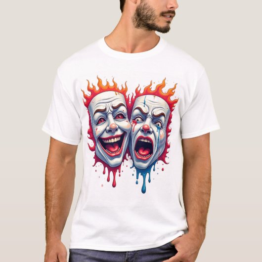 Twee gezichten van het leven - Comedy & Tragedy Ma T-shirt (Voorkant)