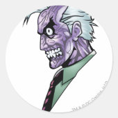 Twee gezichtsprofielen ronde sticker (Voorkant)