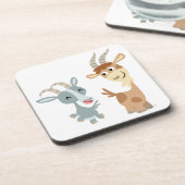 Twee gezonde Cartoon geiten Onderzetters ingesteld (Linkerzijde)