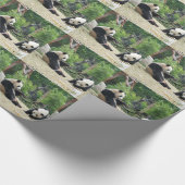 Twee gigantische panda. Dierfotografie Cadeaupapier (Hoek)