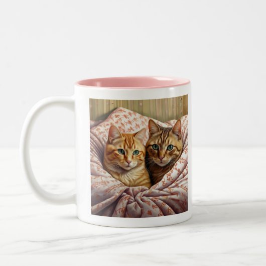Twee Ginger Cats  Tweekleurige Koffiemok (Links)