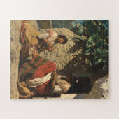 Twee Gipsy vrouwen buiten hun huisje, P.S. Krøyer Legpuzzel (Horizontaal)