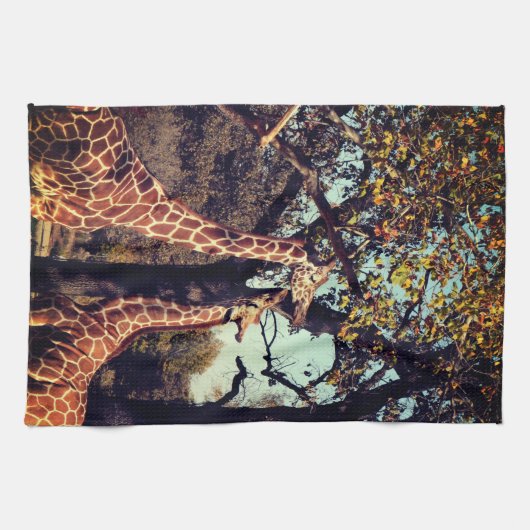 Twee Giraffe keukenhanddoeken (Horizontaal)