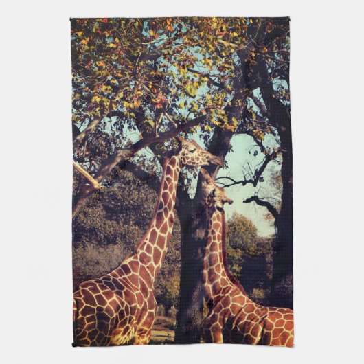 Twee Giraffe keukenhanddoeken (Verticaal)