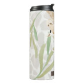 Twee Giraffe Waterverf Licht Greige Thermosbeker (Gedraaid links)