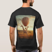 Twee giraffen in een heteluchtballonmand T-shirt (Achterkant)