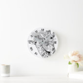 Twee giraffen in zwart-wit ronde klok (Huis)