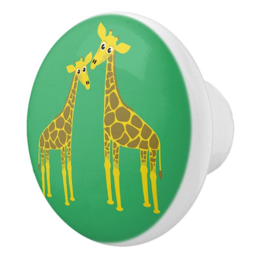 Twee giraffen keramische knop (Rechts)