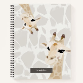 Twee Giraffes Beige Patroon Notitieboek