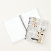 Twee Giraffes Beige Patroon Notitieboek (Binnen)