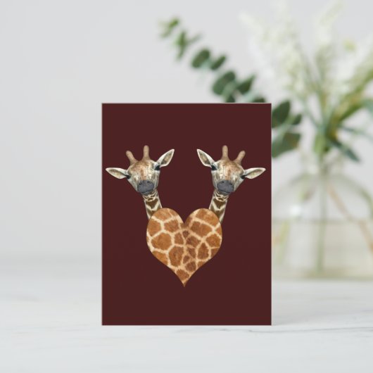Twee Giraffes Briefkaart (Staand voorkant)