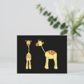 Twee Giraffes. Cartoon Briefkaart (Staand voorkant)