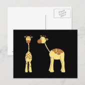 Twee Giraffes. Cartoon Briefkaart (Voorkant / Achterkant)
