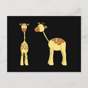 Twee Giraffes. Cartoon Briefkaart