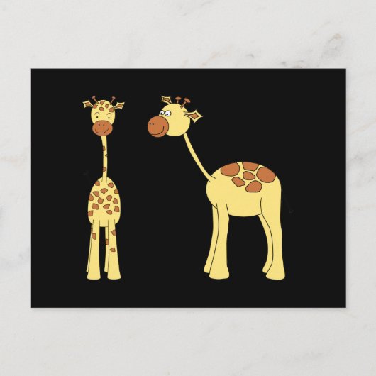 Twee Giraffes. Cartoon Briefkaart (Voorkant)