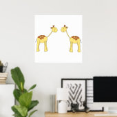 Twee Giraffes. Cartoon Poster (Thuiskantoor)