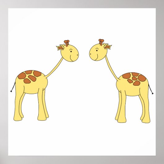 Twee Giraffes. Cartoon Poster (Voorkant)