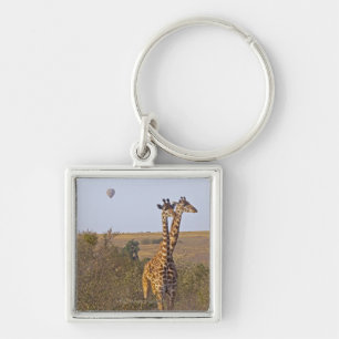 Twee Giraffes (Giraffa camelopardalis), Masai Sleutelhanger