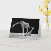 Twee Giraffes in zwart-wit Kaart (Gele Bloem)