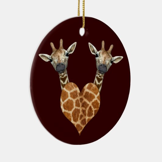 Twee Giraffes Keramisch Ornament (Rechts)