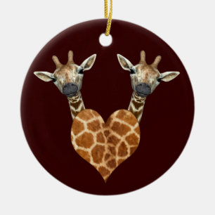 Twee Giraffes Keramisch Ornament