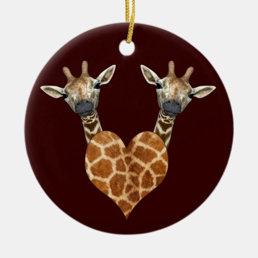 Twee Giraffes Keramisch Ornament (Voorkant)