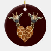 Twee Giraffes Keramisch Ornament (Achterkant)