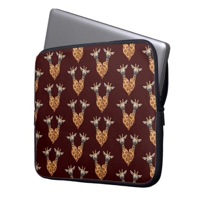 Twee Giraffes Laptop Sleeve (Voorkant Links)
