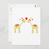 Twee Giraffes met hart. Cartoon. Briefkaart (Voorkant / Achterkant)