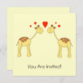 Twee Giraffes met hart. Cartoon. Kaart (Voorkant / Achterkant)