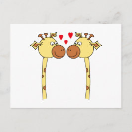 Twee Giraffes met Red Love Hearts. Cartoon Briefkaart