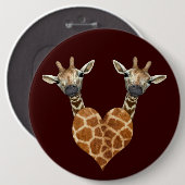 Twee Giraffes Ronde Button 6,0 Cm (Voorkant /achterkant)