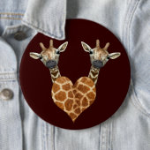 Twee Giraffes Ronde Button 6,0 Cm (In situ)