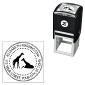 Twee Giraffes Silhouette #1N Naam Retouradres Zelfinktende Stempel (In situ)