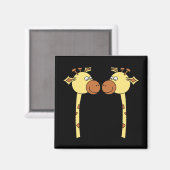 Twee Giraffes sluiten. Cartoon Magneet (Voorkant / Achterkant)