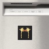 Twee Giraffes sluiten. Cartoon Magneet (Insitu (Vaatwasser))