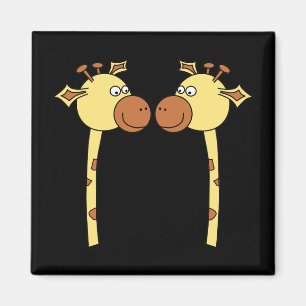 Twee Giraffes sluiten. Cartoon Magneet