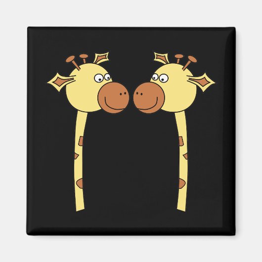 Twee Giraffes sluiten. Cartoon Magneet (Voorkant)