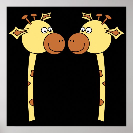 Twee Giraffes sluiten. Cartoon Poster (Voorkant)