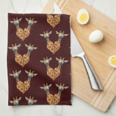 Twee Giraffes Theedoek (Quarter Fold)