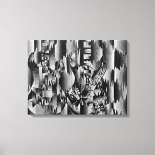 Twee gitaren getekend in potlood canvas afdruk