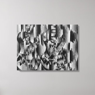 Twee gitaren getekend in potlood canvas afdruk