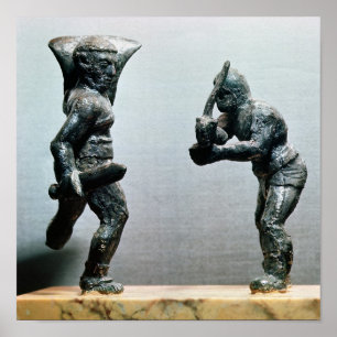 Twee gladiatoren in de gevechtsstrijd poster