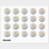 Twee glazen bolle Folie Silver Custom Ronde Sticker (Vel)
