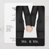 Twee glazen in Suits Wedding Kaart (Voorkant / Achterkant)