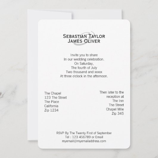 Twee glazen in Suits Wedding Kaart (Achterkant)